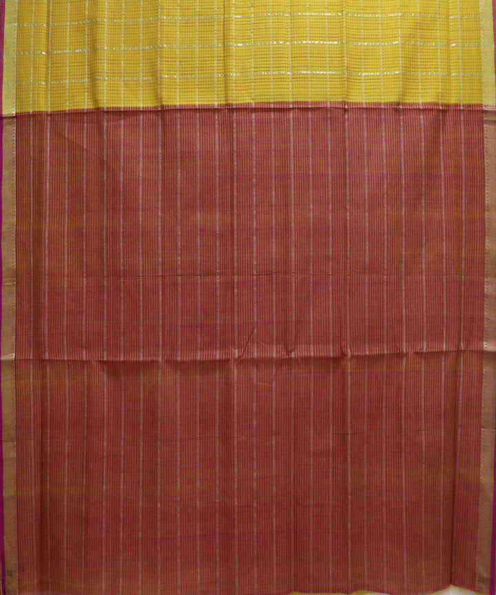 Mustard yellow handloom cotton mangalagiri saree