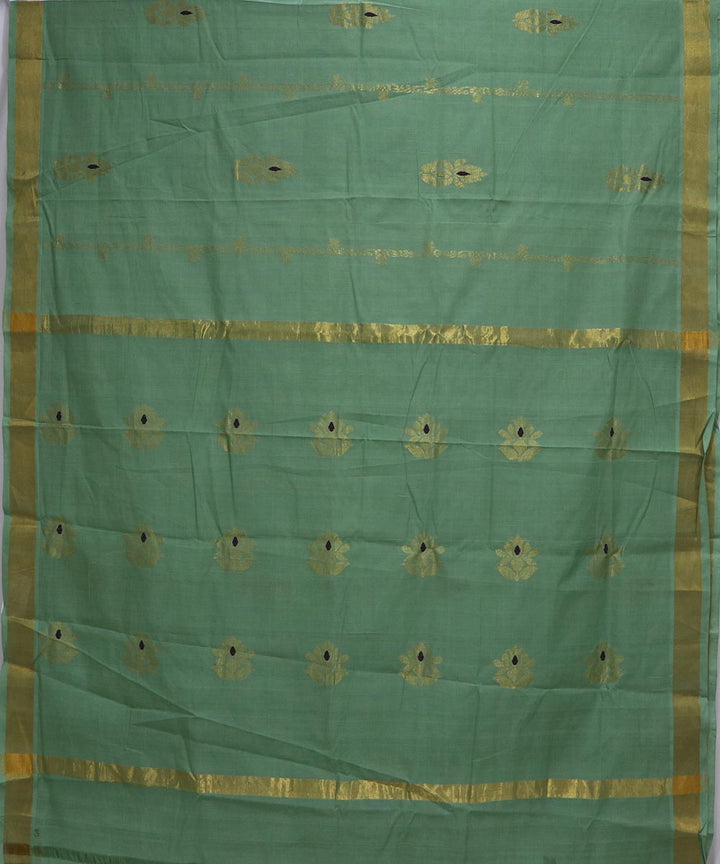 Aqua green handloom cotton rajahmundry saree