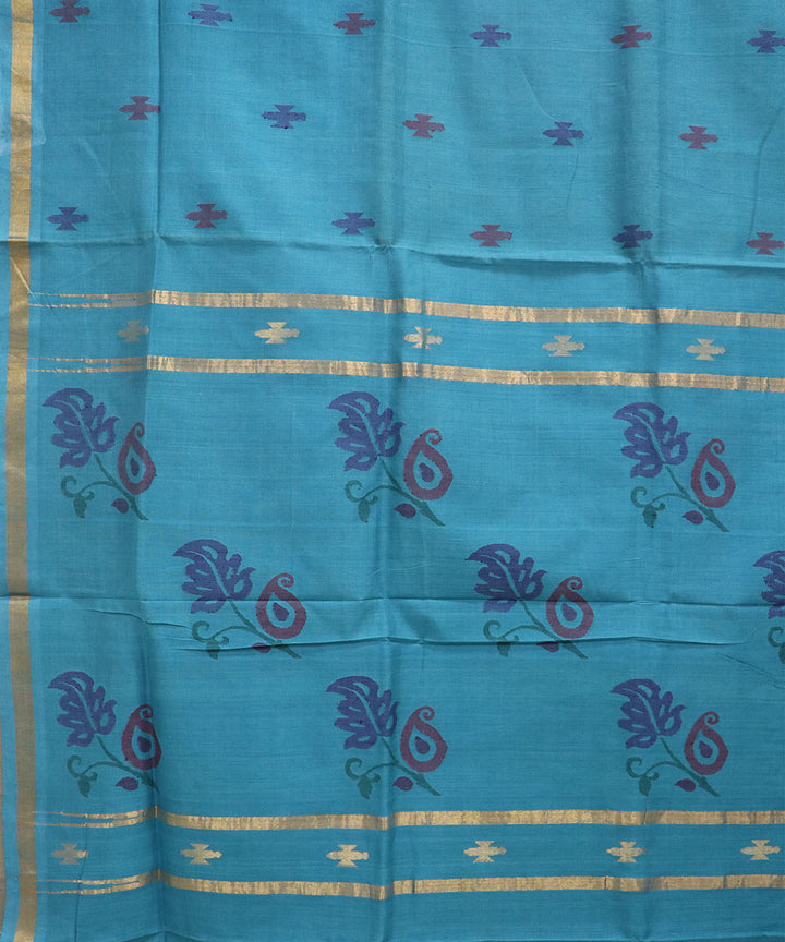 Blue handloom cotton uppada saree