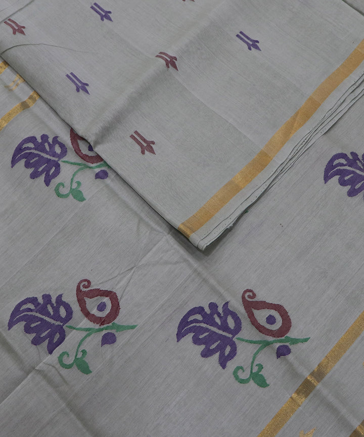 Grey handloom cotton uppada saree