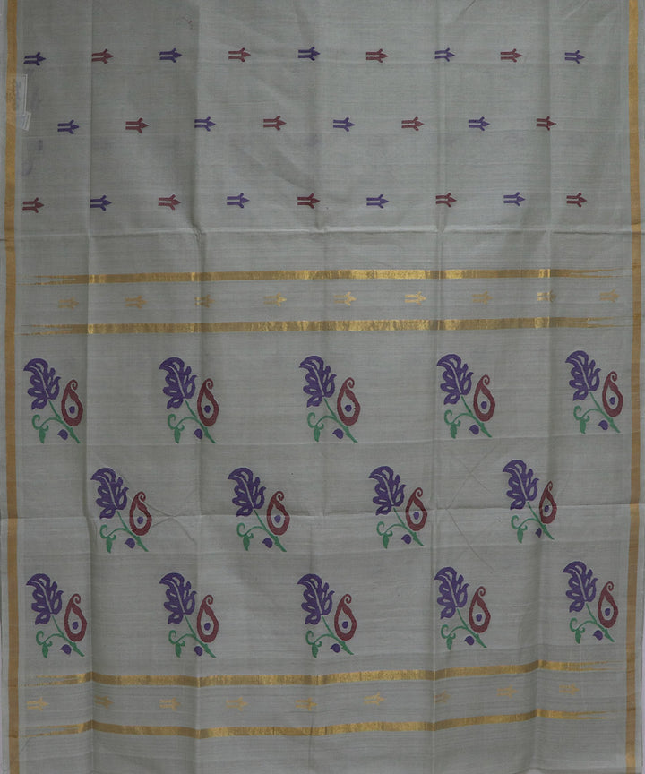 Grey handloom cotton uppada saree