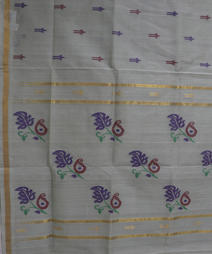 Grey handloom cotton uppada saree