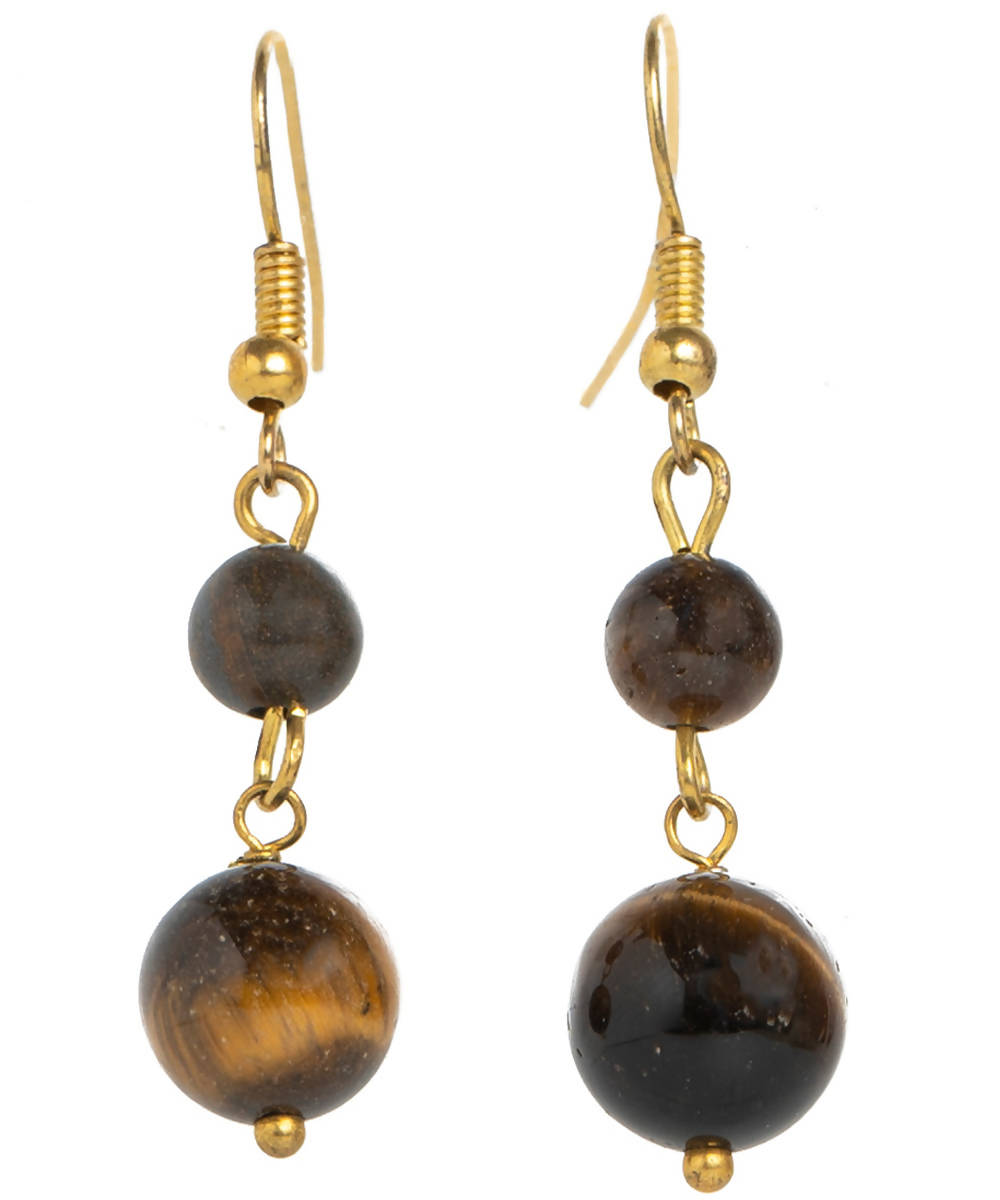 handcrafted tiger eye drops earrings