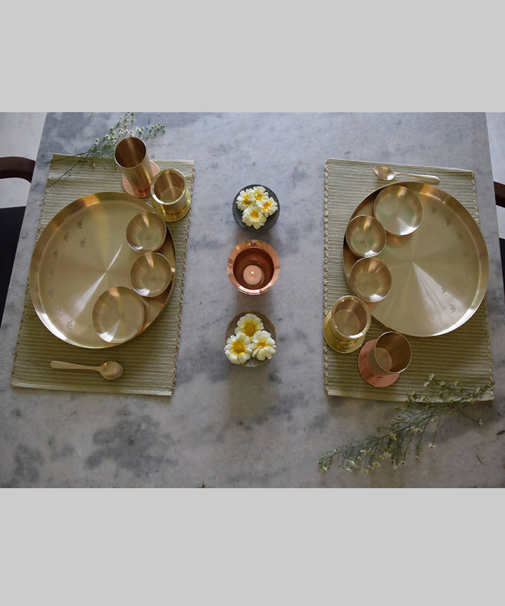 Handmade copper tulsi kansa platter
