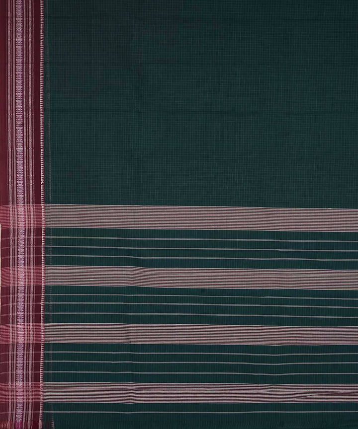 Dark green handloom cotton narayanpet saree