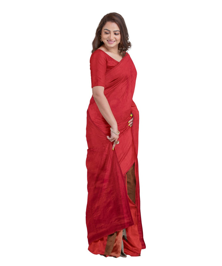 Red silk handloom bengal saree