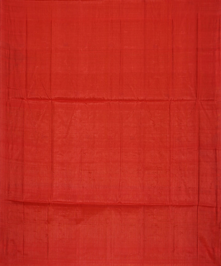 Serifed yellow and red tussar silk handwoven saree