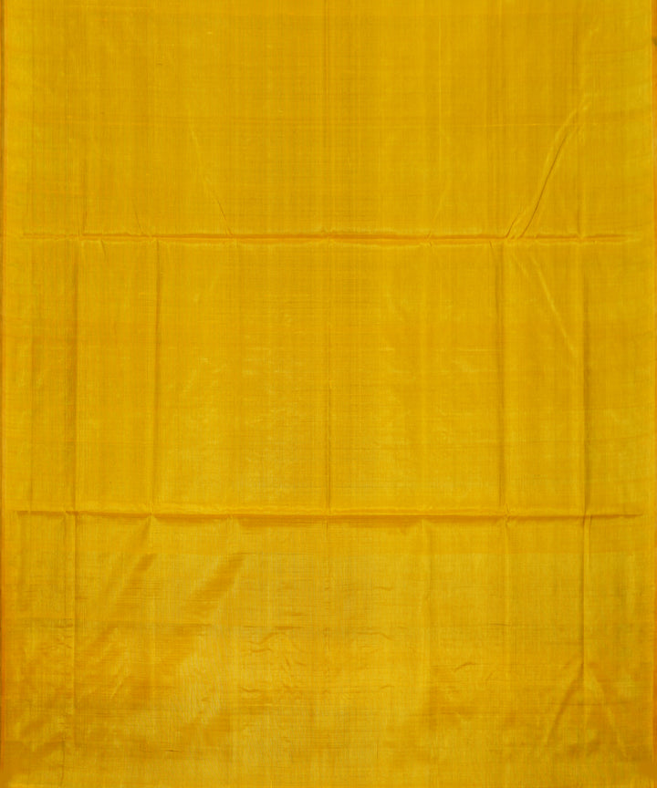 Serifed navy blue yellow tussar silk handloom saree