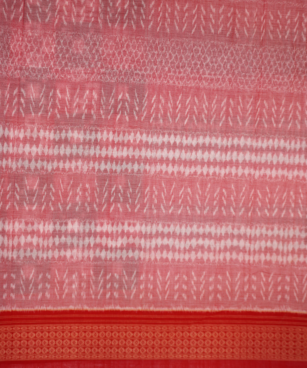 Multicolor red handloom cotton sambalpuri saree