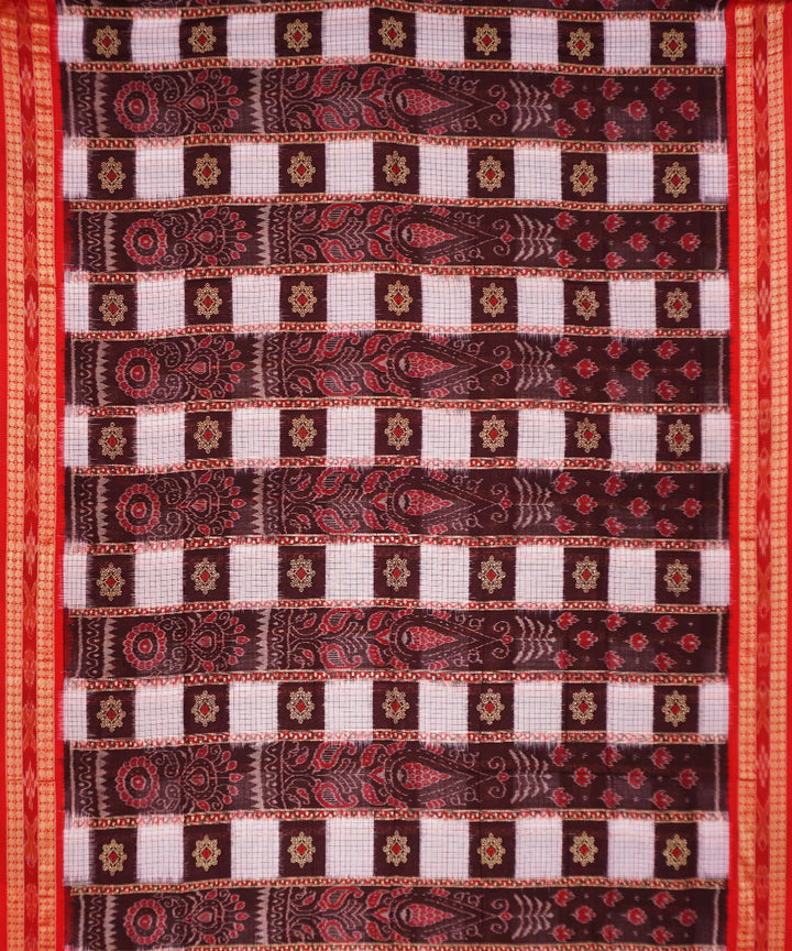 Multicolour with red handloom cotton sambalpuri saree