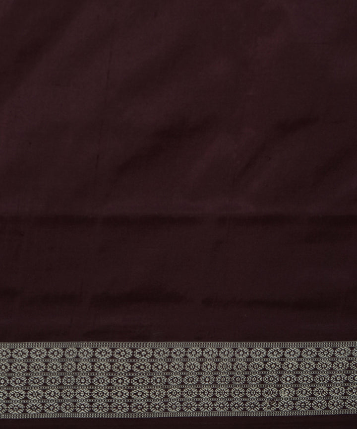 Red and coffee brown silk handloom bomkai saree