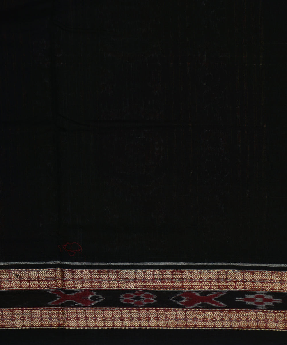Maroon black cotton handwoven pasapalli saree