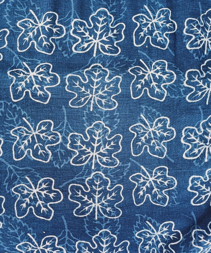 2.5m Indigo hand spun handwoven cotton dabu print kurta material