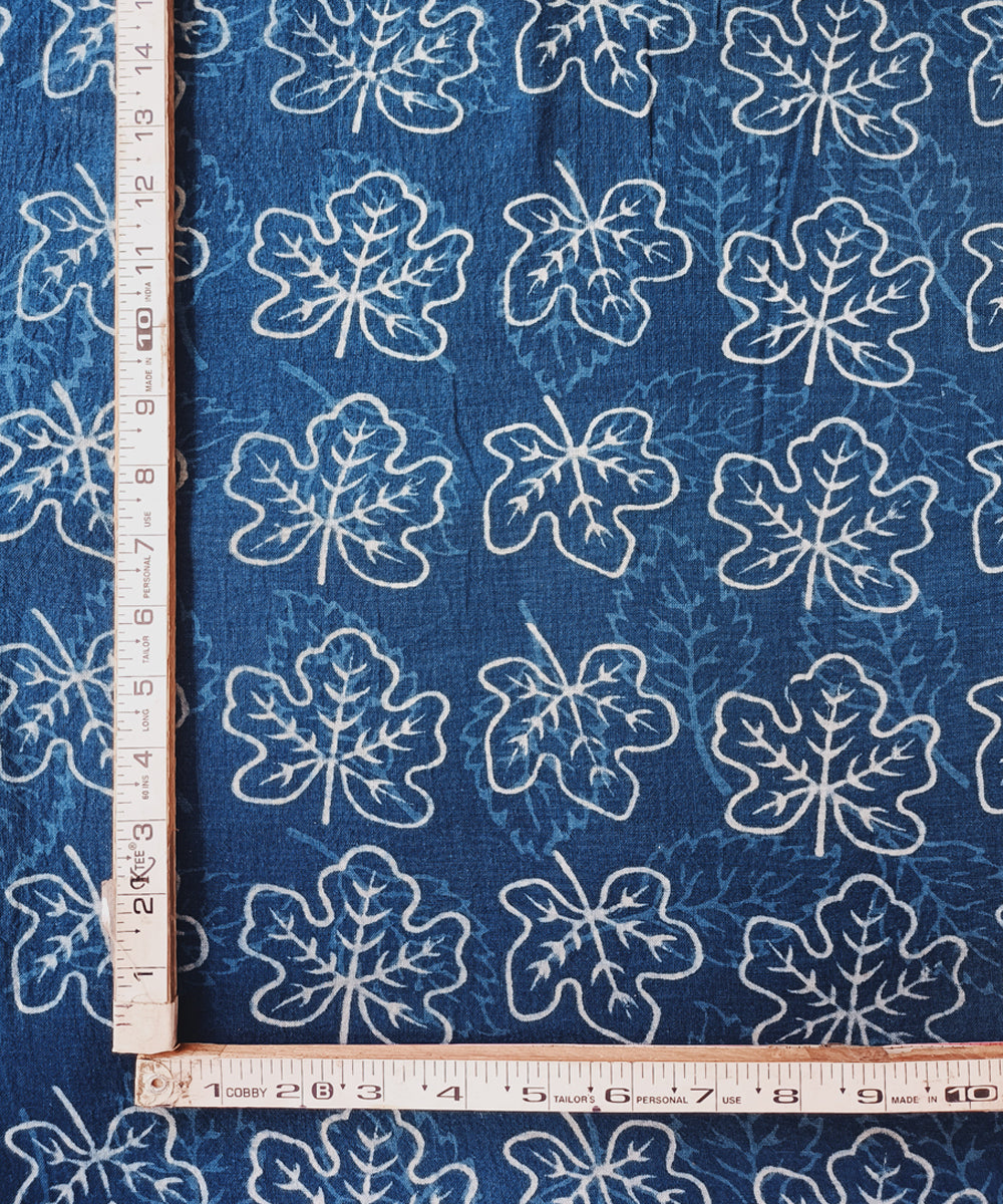 2.5m Indigo hand spun handwoven cotton dabu print kurta material