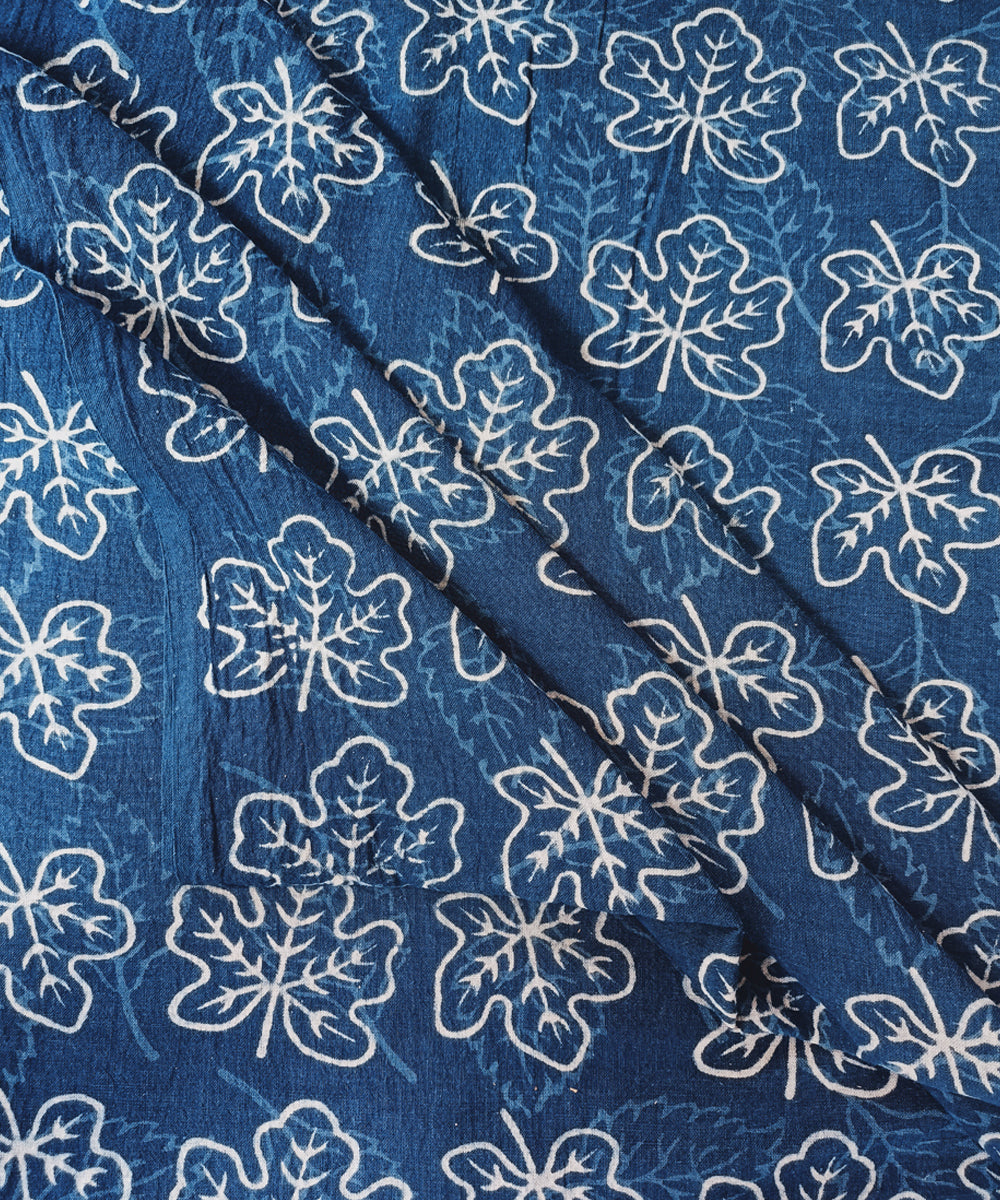 2.5m Indigo hand spun handwoven cotton dabu print kurta material