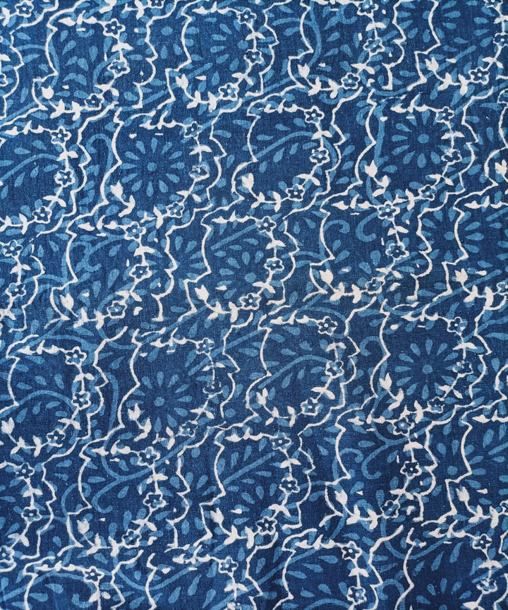 2.5m Indigo hand spun hand woven cotton dabu print kurta material