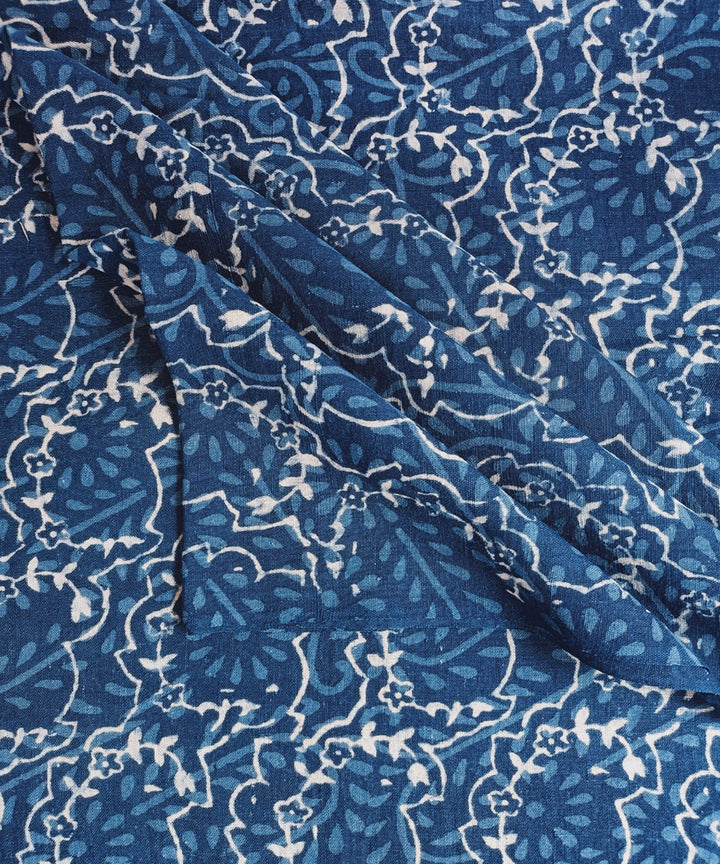 2.5m Indigo hand spun hand woven cotton dabu print kurta material