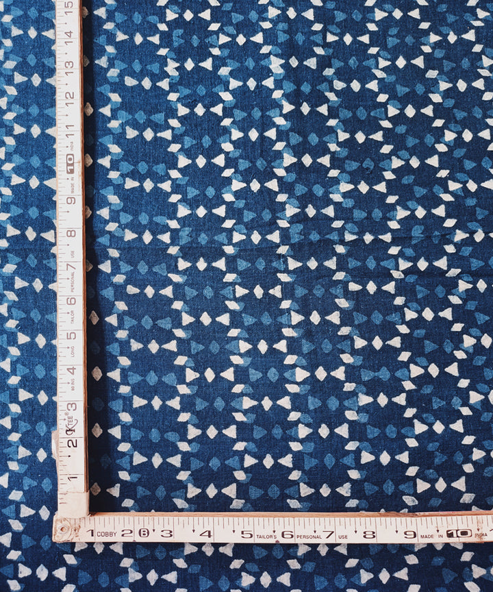 2.5 m Indigo handspun hand woven cotton dabu print kurta material