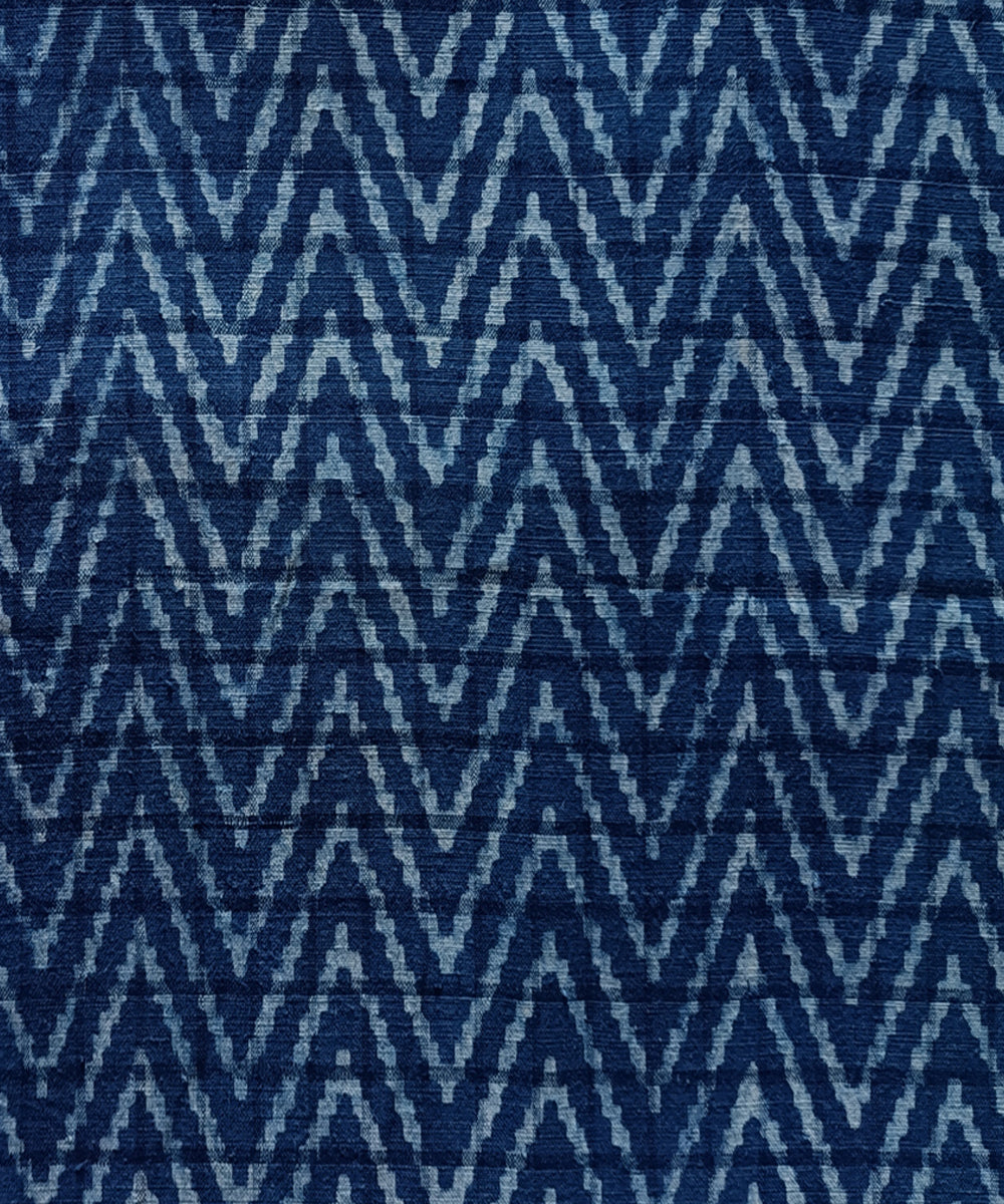 2.5m Indigo dyed hand spun handwoven cotton dabu kurta material