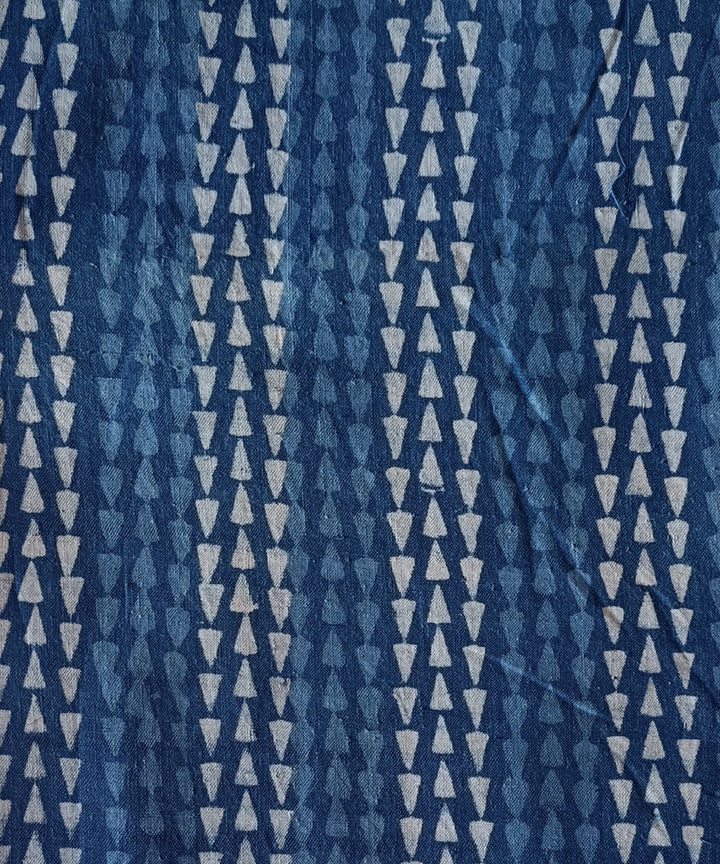 2.5m Indigo dyed hand spun hand woven cotton dabu kurta material