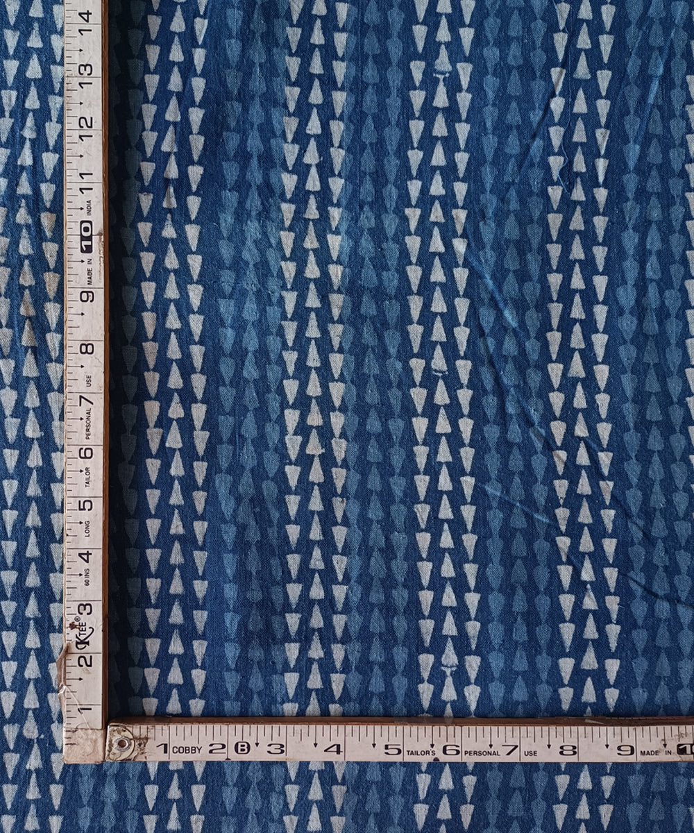 2.5m Indigo dyed hand spun hand woven cotton dabu kurta material