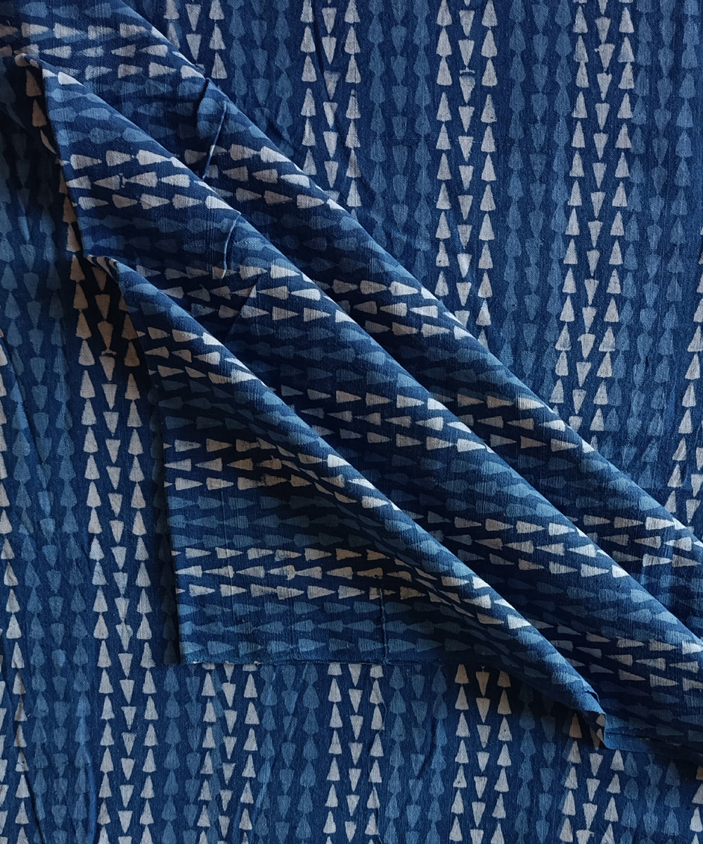 2.5m Indigo dyed hand spun hand woven cotton dabu kurta material