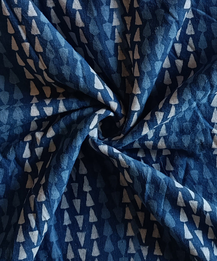 2.5m Indigo dyed hand spun hand woven cotton dabu kurta material