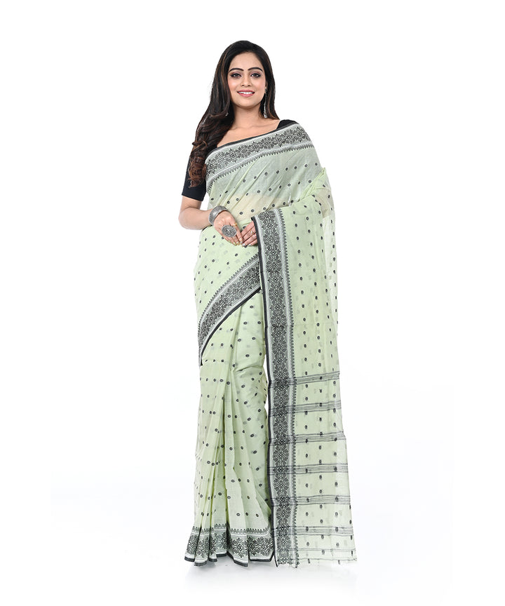 Light green handloom cotton shantipuri saree