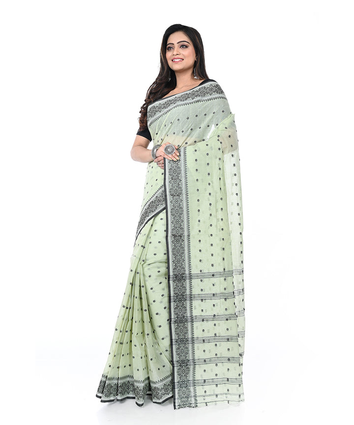 Light green handloom cotton shantipuri saree