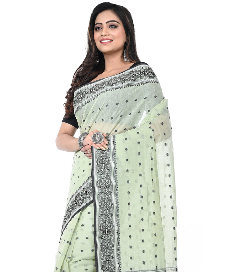 Light green handloom cotton shantipuri saree