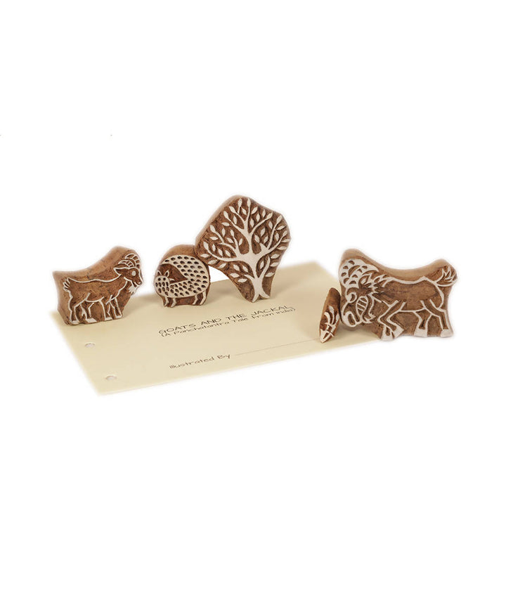 Block Print DIY Craft Kit Panchatantra Story(Goats and The Jackal)