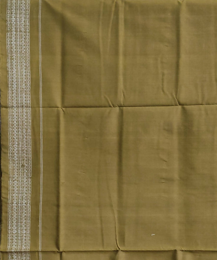 Olive green cotton handwoven sambalpuri saree