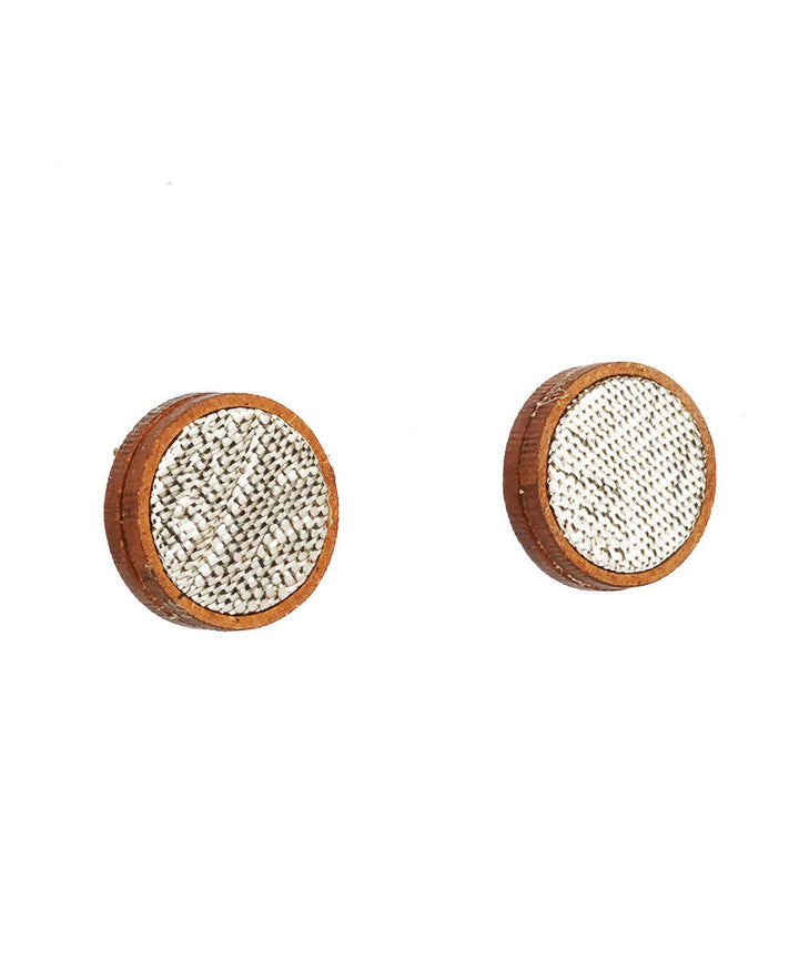 Silver shiny handcrafted round mdf studs