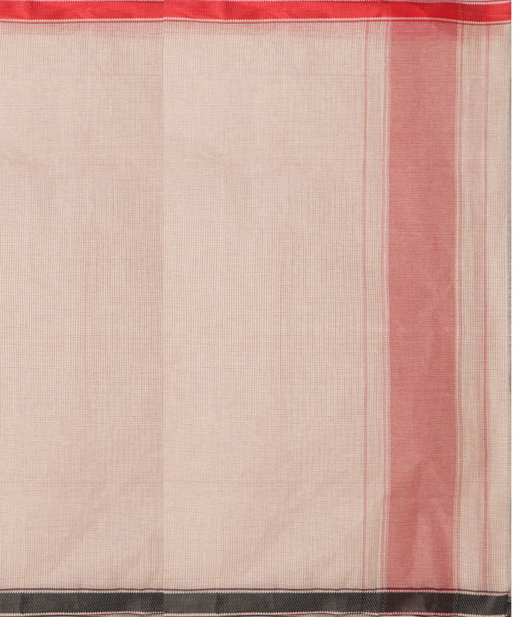 Tantuja beige bengal handloom cotton saree