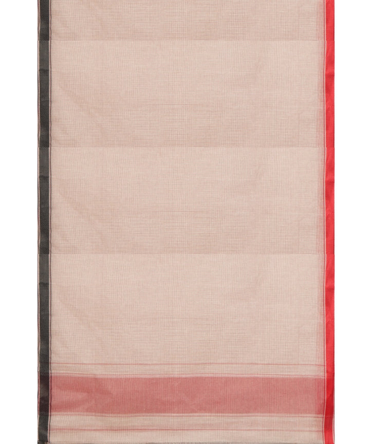 Tantuja beige bengal handloom cotton saree