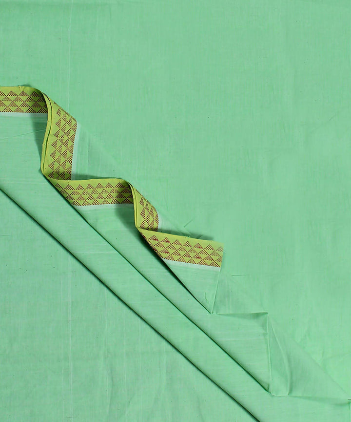 Aqua beige handloom cotton fabric