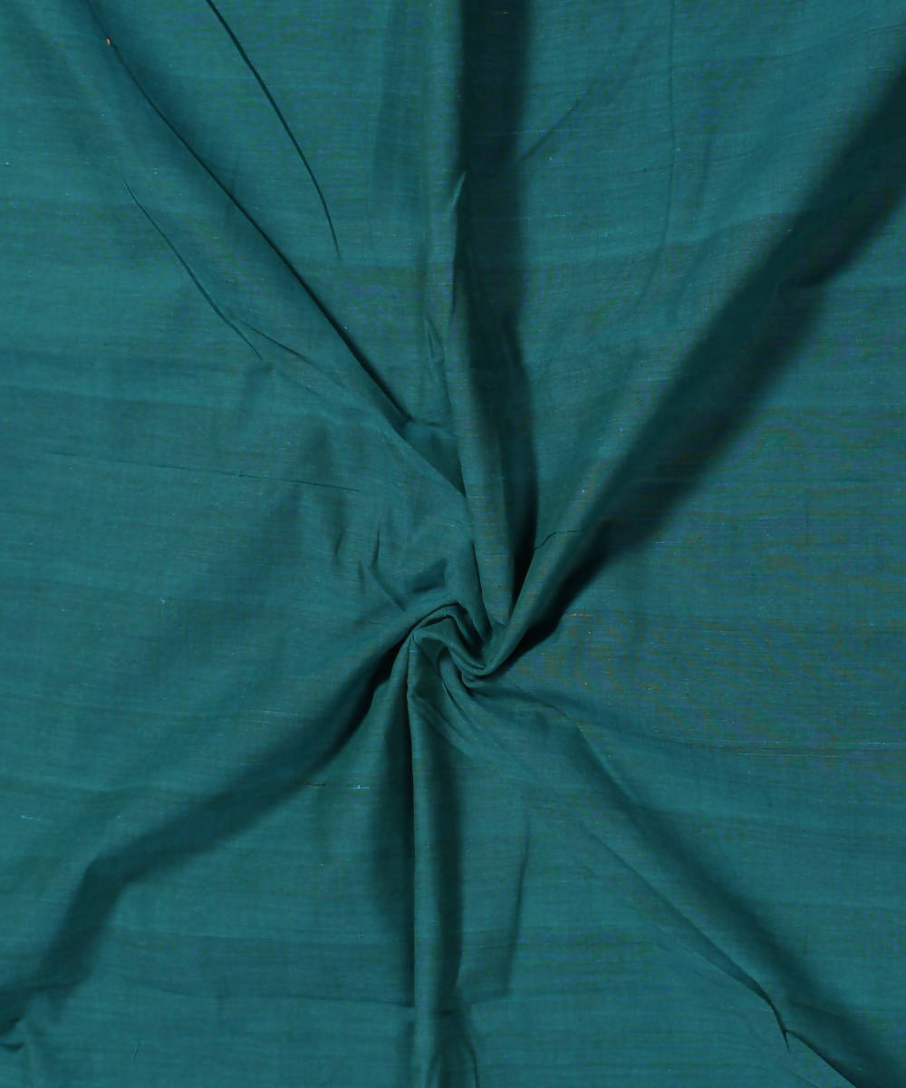 Handloom Cotton Fabric Teal Blue