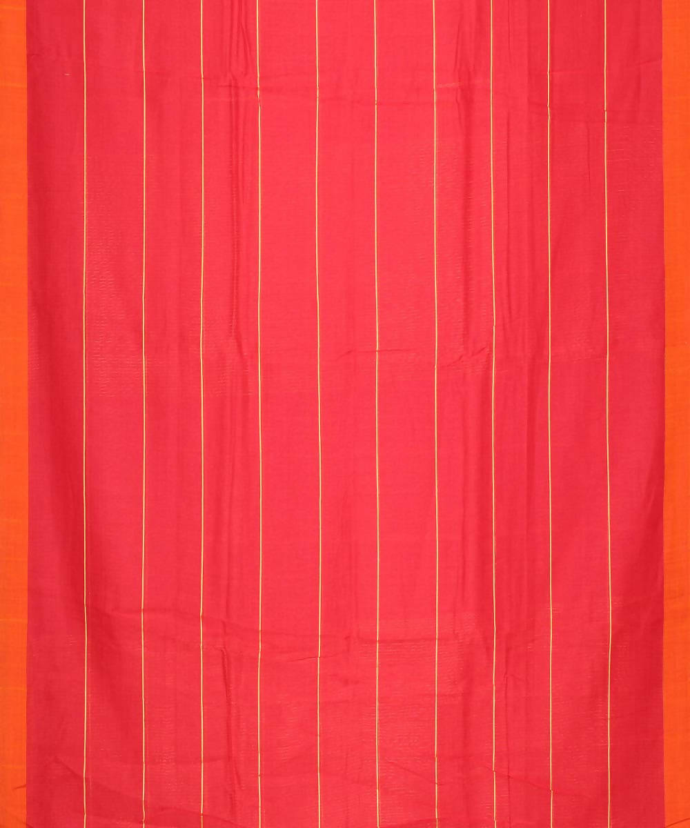 Handwoven red bengal cotton saree