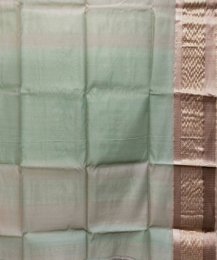 Turquoise blue handwoven cotton silk maheshwari saree