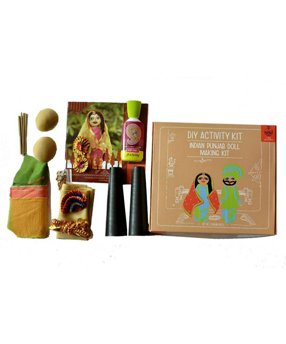 DIY Toys Indian Doll Making Craft Kit (Costumes of Punjab) Set of 2