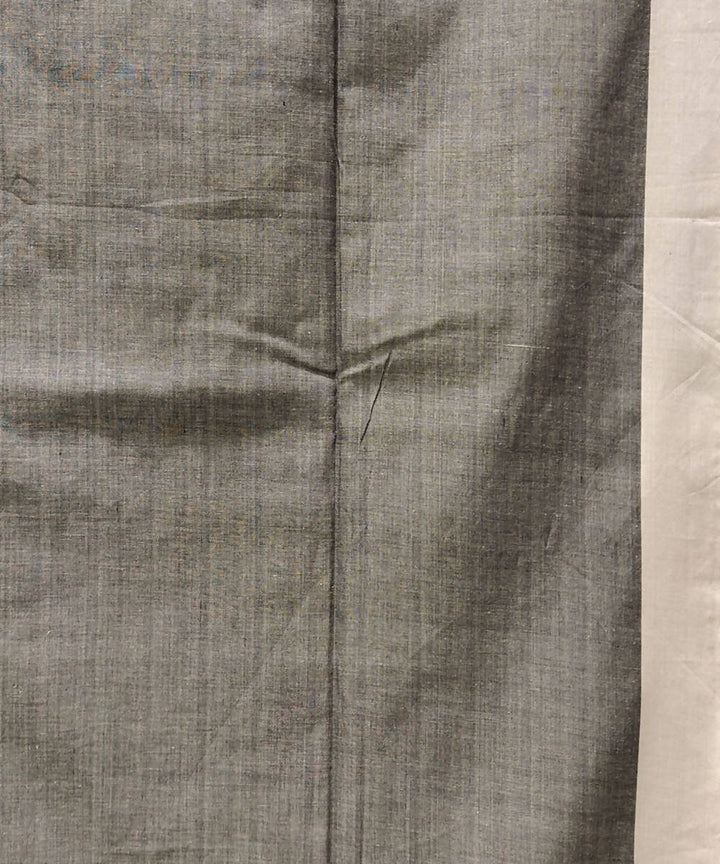 Black beige handloom handspun cotton saree
