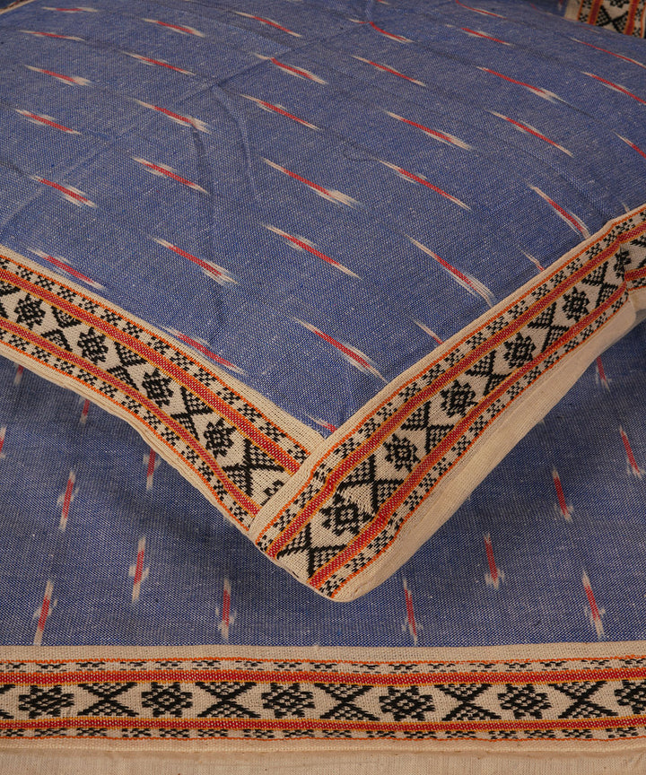 Pale blue cotton handloom pochampally ikat diwan set