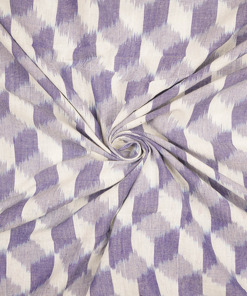 Light blue handwoven cotton pochampally ikat fabric
