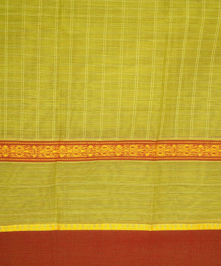 Lime green cotton handloom narayanapet saree