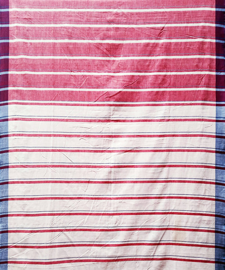 Pink blue handwoven cotton baavanbuti saree