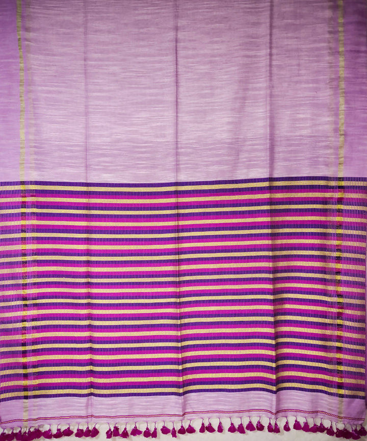 Mauve handloom handspun cotton saree