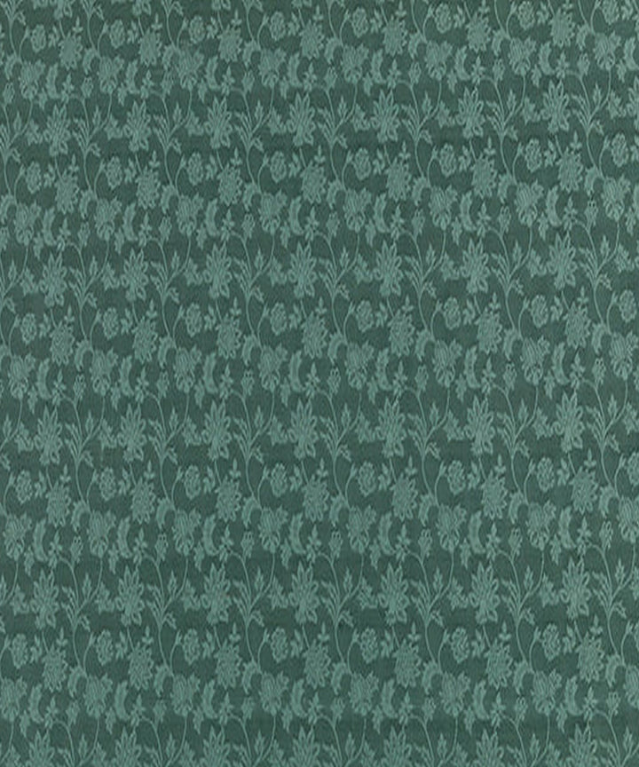 Teal green handwoven banarasi cotton silk fabric
