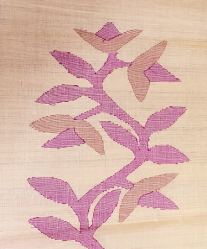 Tantuja yellow handloom cotton jamdani saree