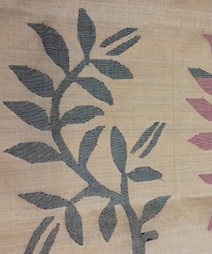 Tantuja brown handloom cotton jamdani saree