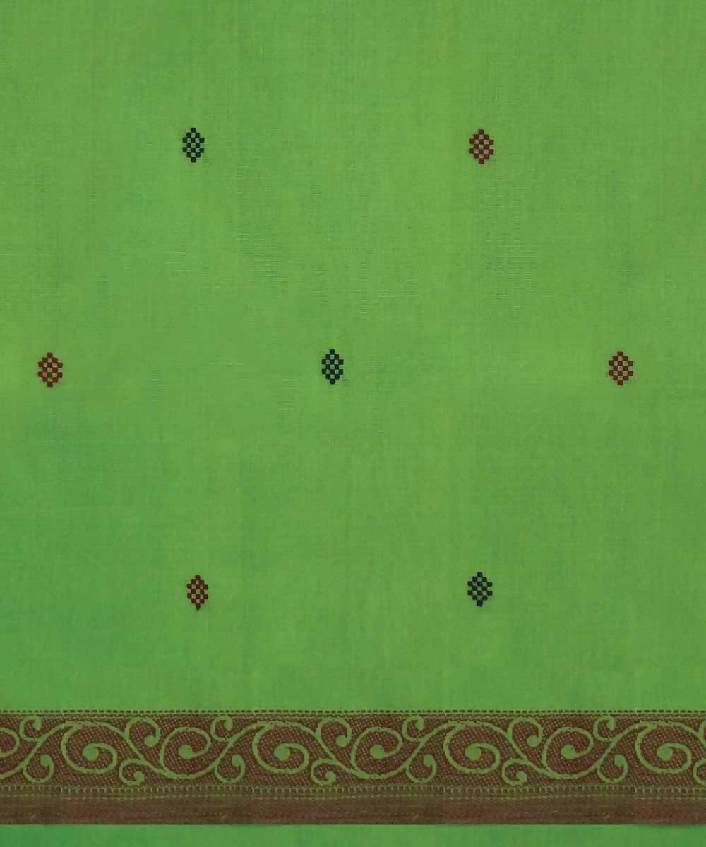 Parrot green handwoven paramakudi cotton saree